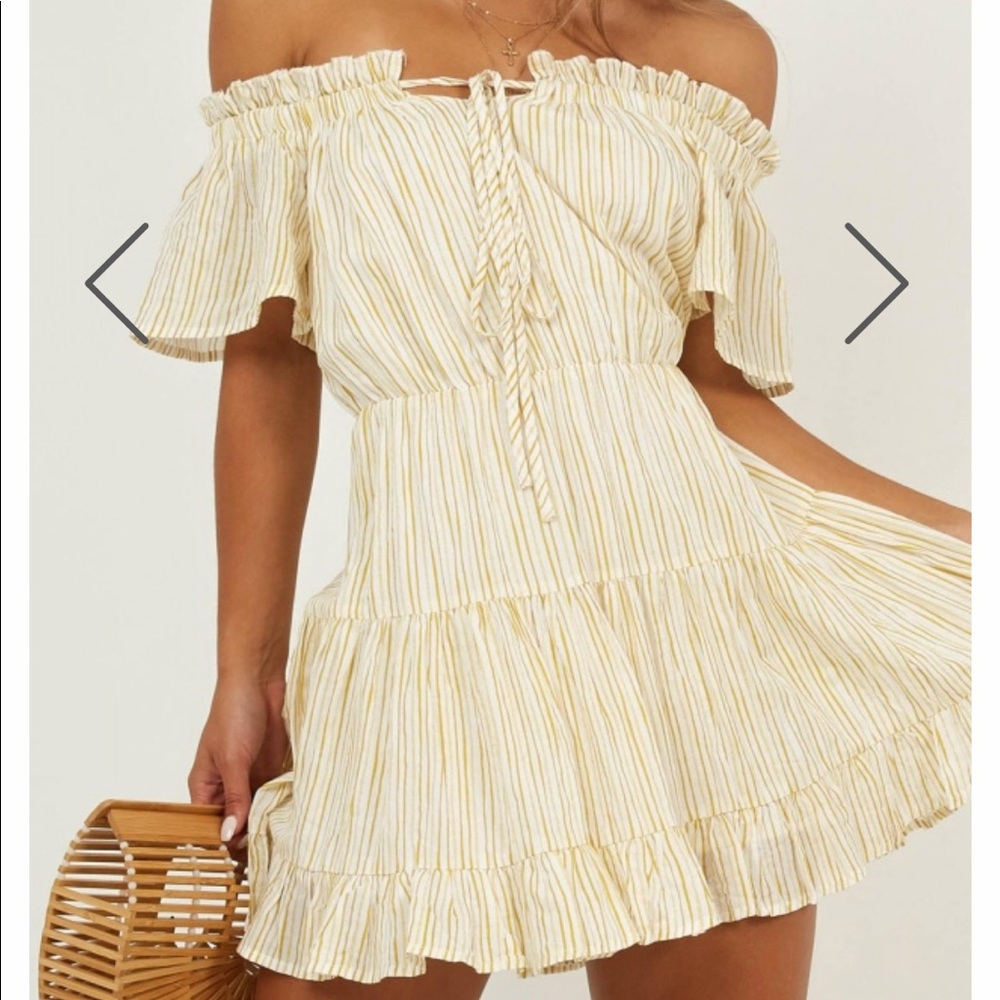 Showpo Wish me lucky dress in yellow stripe